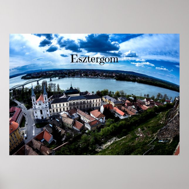 Poster Foto da paisagem de Esztergom (Frente)