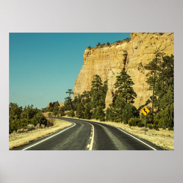 Poster Foto da paisagem rodoviária dos EUA (Frente)