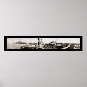 Pôster Foto da Parede do Mar do Panamá em 1913