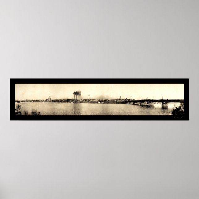 Pôster Foto da ponte Terre Haute 1913 (Frente)