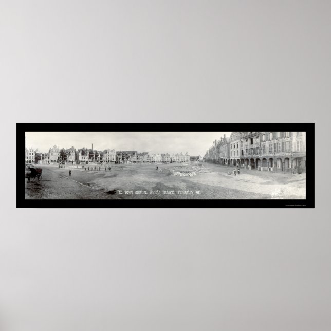 Pôster Foto da Praça Arras France 1919 (Frente)