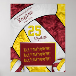 Poster foto da seleção de vôlei amarela maroon