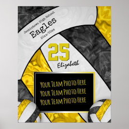 Poster foto da seleção de vôlei de garotas amarelas-negra