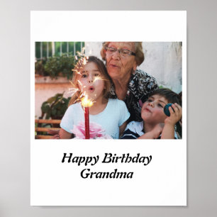 Poster Foto da vovó de aniversário feliz personalizada