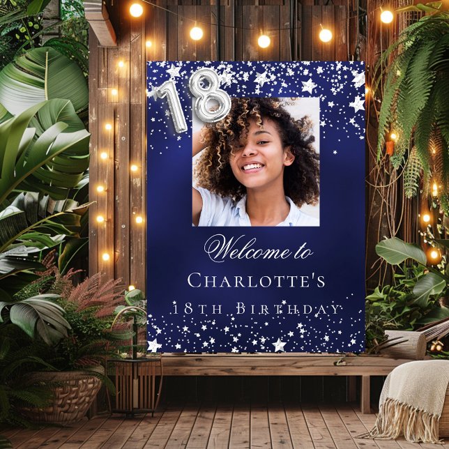 Poster Foto de 18 anos estrelas azuis de prata (Criador carregado)