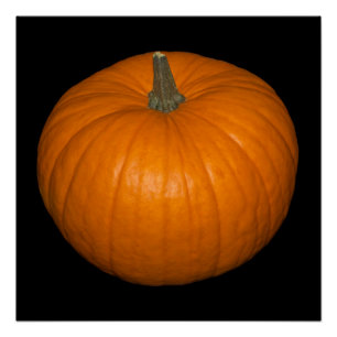 Pôster Foto de abóbora em fundo preto