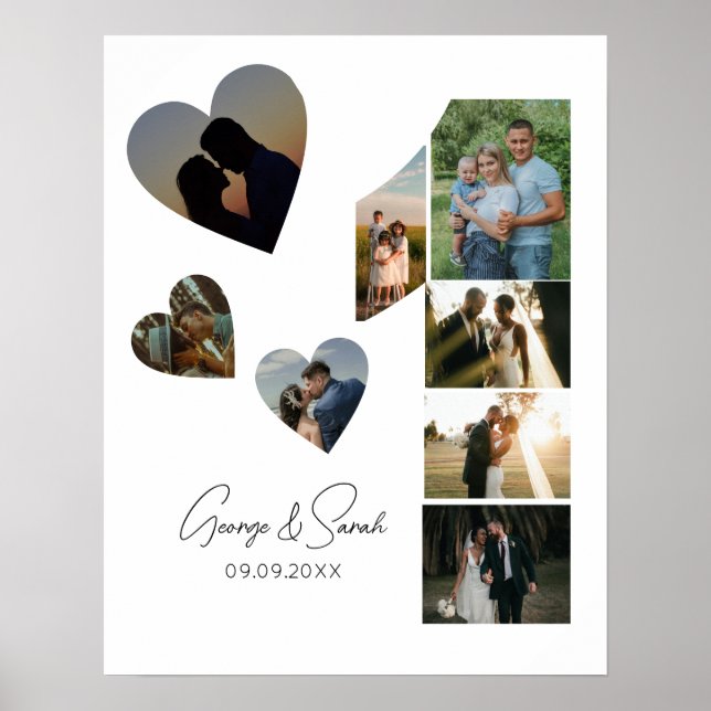 Poster Foto de aniversário de casamento de um ano (Frente)