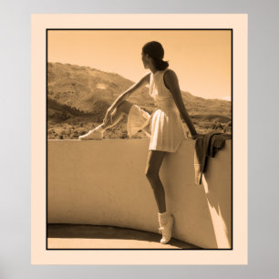 Pôster Foto de arte, mulher em roupa de tênis