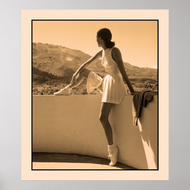 Pôster Foto de arte, mulher em roupa de tênis (Frente)