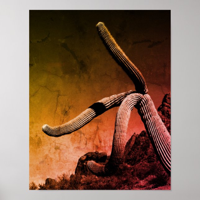 Poster Foto de Arte Saguaro Cactus em Estilo Russo (Frente)