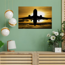 Foto de Avião e Pôr do Sol Bonito, Aviação Diverti