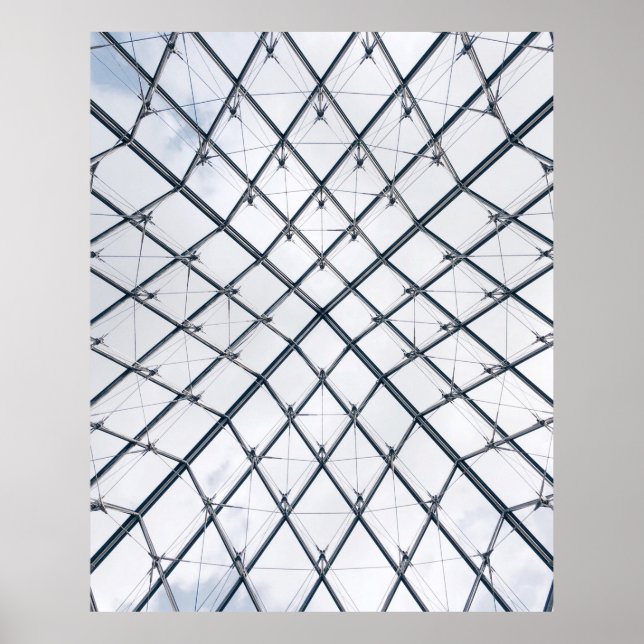 Poster Foto de baixo ângulo da estrutura metálica da cinz (Frente)