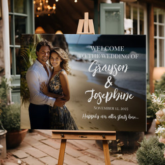 Poster Foto de boas-vindas do casamento: caligrafia moder