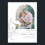 Poster Foto de Boas-vindas do Casamento de Flores Selvage<br><div class="desc">Símbolo de foto minimalista de casamento de flores silvestres</div>