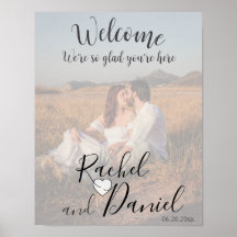 Foto de boas-vindas do casamento moderno