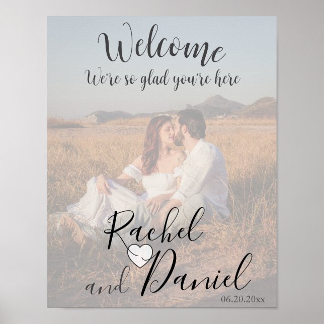 Poster Foto de boas-vindas do casamento moderno (Frente)