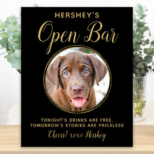 Poster Foto de Cão de Pet Personalizado de Bar Aberto Dou