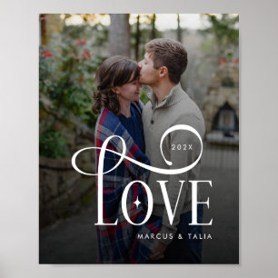 Poster Foto de Casal Engajado Personalizada Amor Roteiro