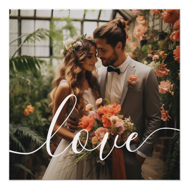 Pôster Foto de casal personalizada 'Amor' (Frente)