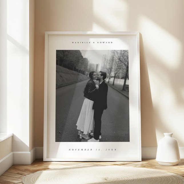 Poster Foto de Casal Personalizada Minimalista de Casamen (Criador carregado)