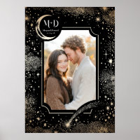 Foto de Casamento Celestial Preto Moderno Estrelas