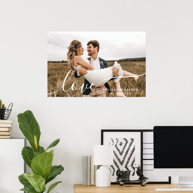 Poster Foto de casamento de recém-casados com roteiro de  (Escritório em casa)