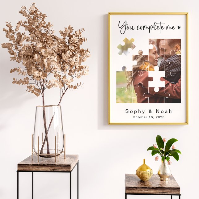 Poster Foto de casamento do Casal moderno | Quebra-cabeça (Criador carregado)