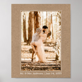 Poster Foto de Casamento em Estilo Kraft Simples Moderno