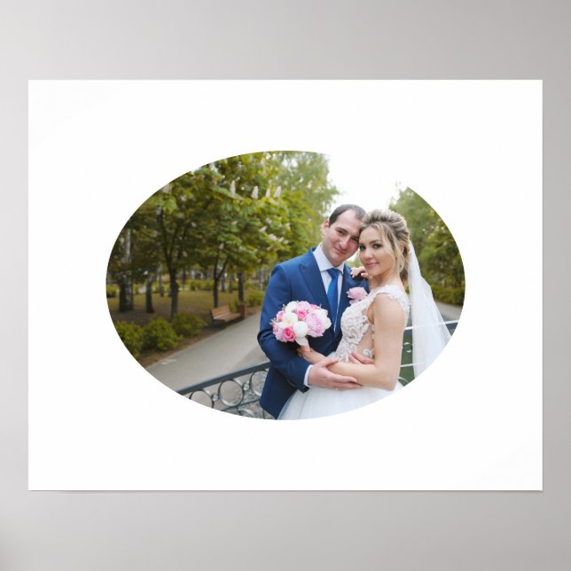 Poster Foto de casamento em forma oval horizontal (Frente)