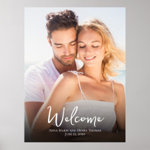 Poster Foto De Casamento Simples Moderna Caligrafia Minim