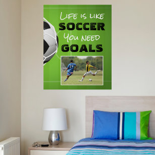 Poster Foto de citação motivacional do futebol