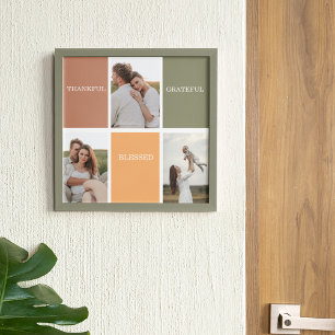 Poster Foto de Colagem da Família   Agradecido Grateful