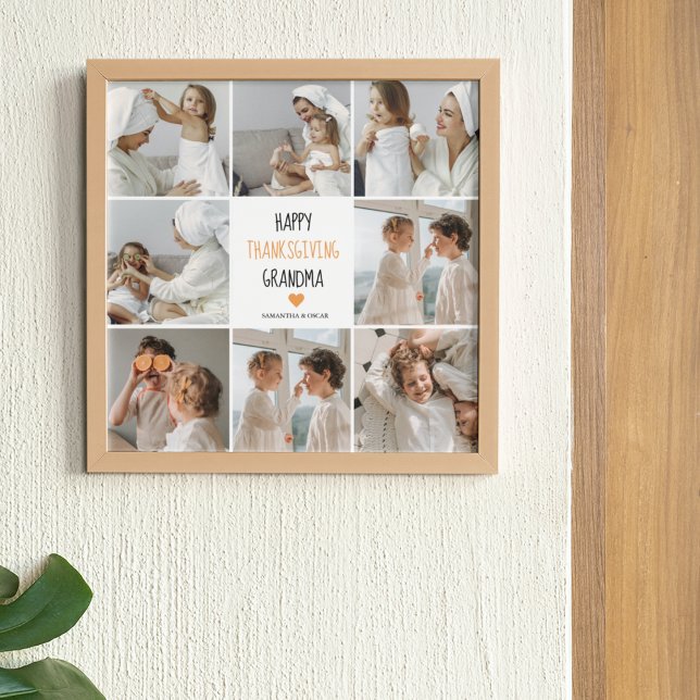 Poster Foto de Colagem Moderna Feliz Ação de Graças Vovó (Criador carregado)
