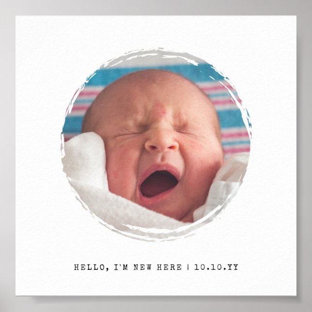 Pôster Foto de desenho de pintura em círculo Novo bebê (Frente)