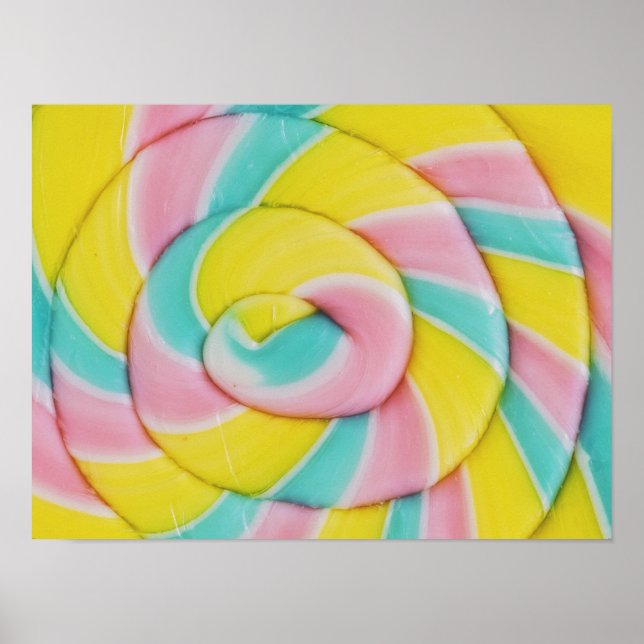 Poster Foto de Doce Espiral Arco-íris Pastel (Frente)