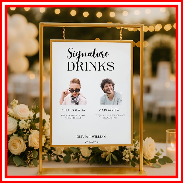 Poster Foto de Drinks com Sabor Única | Menu de Bar de Ca (Criador carregado)