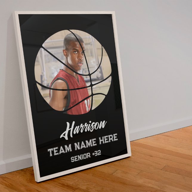 Poster Foto de Equipe Personalizada Moderna de Basquete d (Criador carregado)