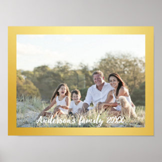 Poster Foto de Família com Moldura Dourada