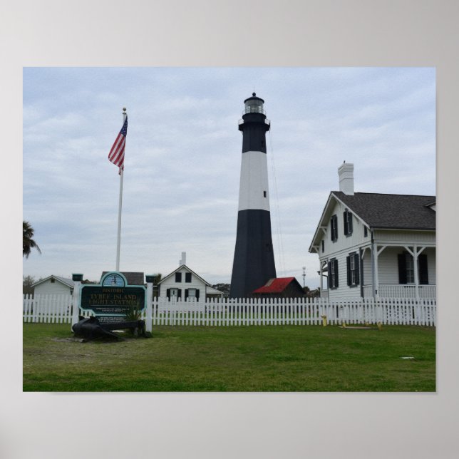 Poster Foto de farol de Tybee Island (Frente)