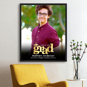 Poster Foto de Formatura em Ouro Preto com Tipografia Neg