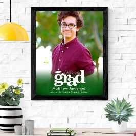 Poster Foto de Formatura Verde com Tipografia Negrito Min