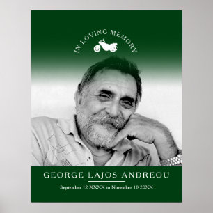 Poster Foto de fotografia do funeral de moto verde