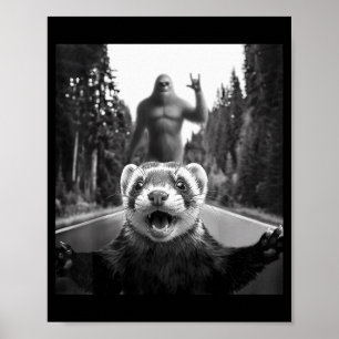 Poster Foto de Furão com Pé Grande Engraçado para Homens