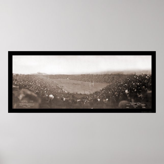Poster Foto de futebol de Harvard Yale 1908 (Frente)