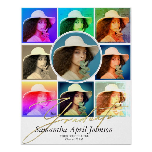Pôster Foto de Graduação de Graduação de Graduação de Pop (Frente)