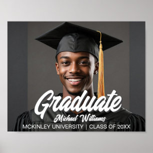 Poster Foto de Graduado com Festa de Formatura em Letra N