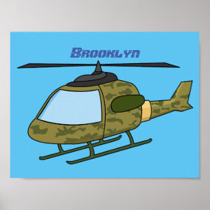Poster Foto de helicóptero de camoflagem do exército