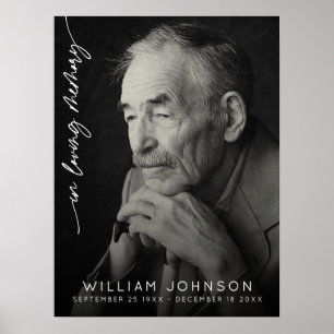 Poster Foto de Lembrança de Memória Afetuosa Funeral 