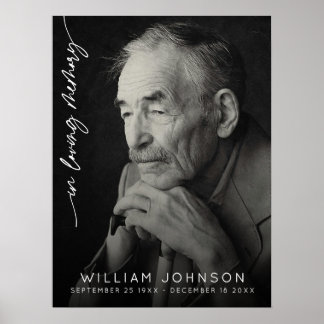 Poster Foto de Lembrança de Memória Afetuosa Funeral 