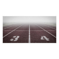 Foto de nevoeiro da pista de atletismo